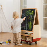 3-in-1 Kids Art Easel with Wheels