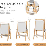 3in1 Folding Kids Art Easel, Magnetic Chalkboard Whiteboard