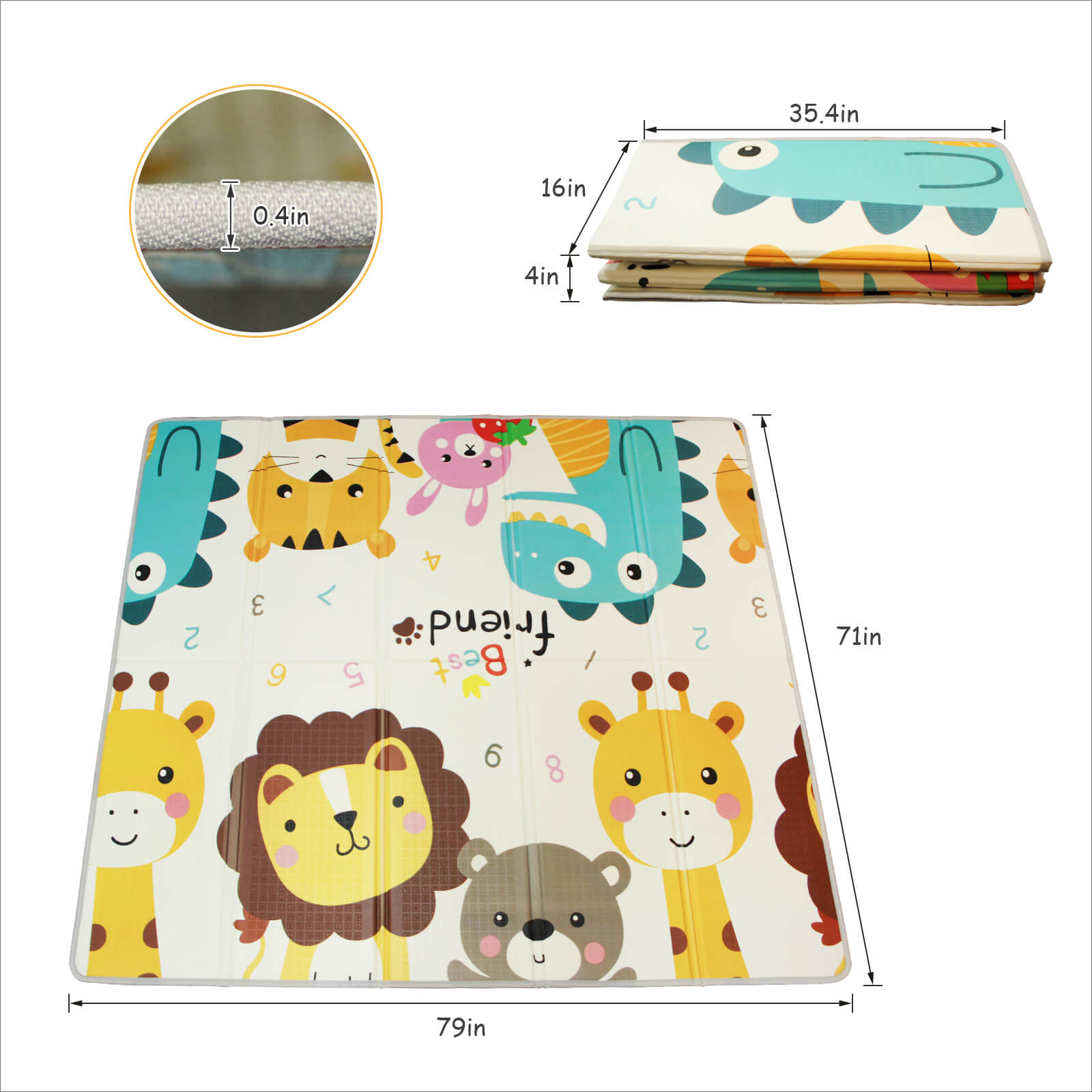 Baby animal play sales mat