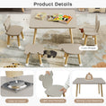 Load image into Gallery viewer, Toddler Wood Kids Play Table with 4 Animals Shape Chairs Gray
