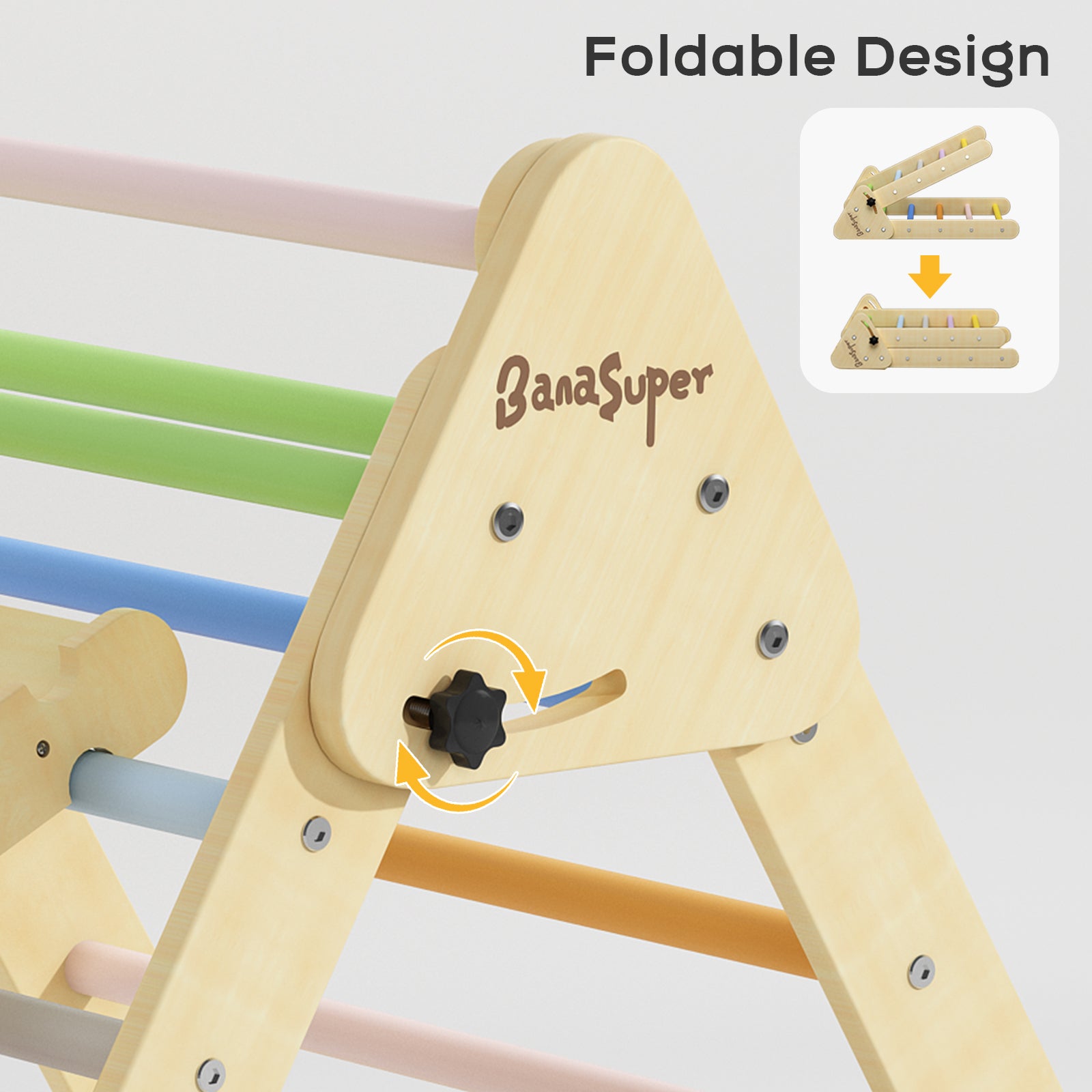 Colorful 2 in 1 Climbing Triangle Ladder with Ramp