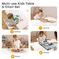 Load image into Gallery viewer, Toddler Wood Kids Play Table with 4 Animals Shape Chairs
