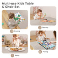 Load image into Gallery viewer, Toddler Wood Kids Play Table with 4 Animals Shape Chairs Gray
