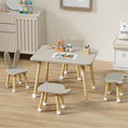 Load image into Gallery viewer, Toddler Wood Kids Play Table with 4 Animals Shape Chairs Gray
