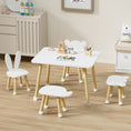 Load image into Gallery viewer, Toddler Wood Kids Play Table with 4 Animals Shape Chairs
