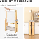 3in1 Folding Kids Art Easel, Magnetic Chalkboard Whiteboard