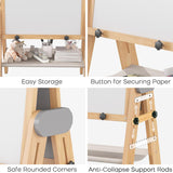 3in1 Folding Kids Art Easel, Magnetic Chalkboard Whiteboard