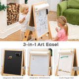 3in1 Folding Kids Art Easel, Magnetic Chalkboard Whiteboard