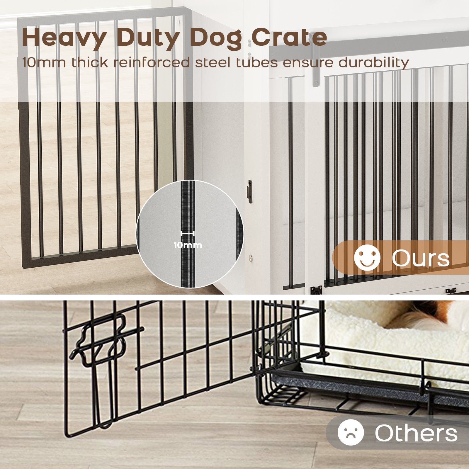 Cage pour chien à porte coulissante en métal Beastdorm Gris