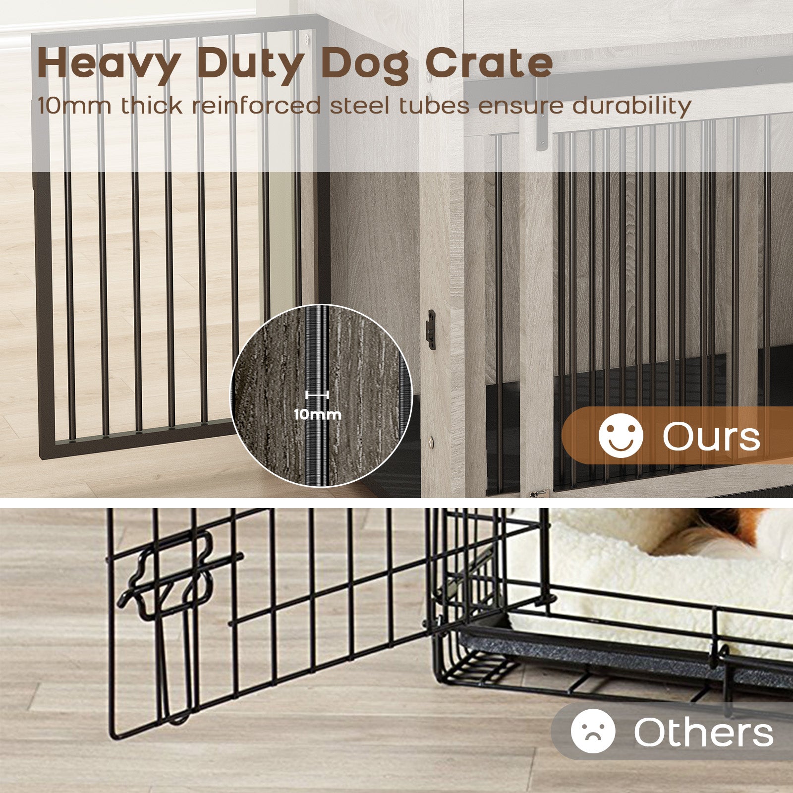 Cage pour chien à porte coulissante en métal Beastdorm Gris