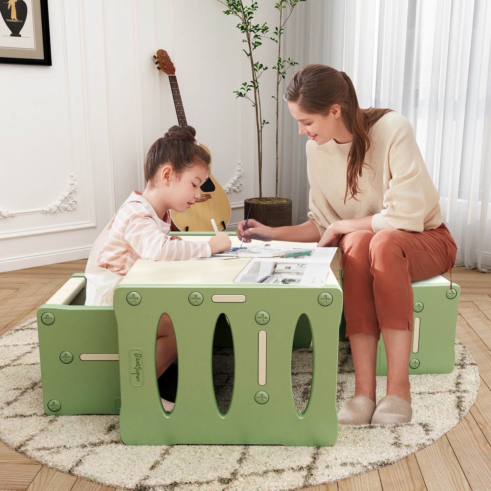 Kids Table and 2 Chairs Set