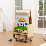 3-in-1 Kids Art Easel with Wheels