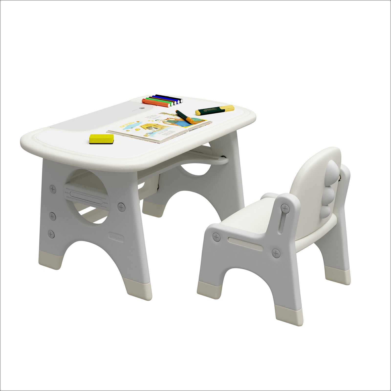BanaSuper Kid's Drawing Table and Chair Set with Erasable Board Waterc