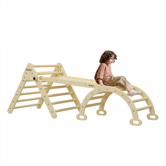 Large 3 in 1 Climbing Triangle Ladder with Ramp & Arch