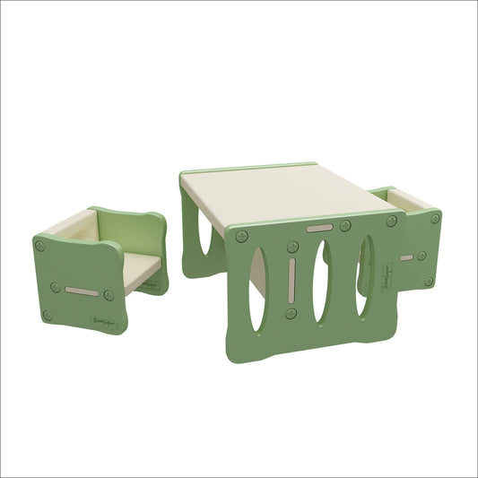 Kids Table and 2 Chairs Set Green