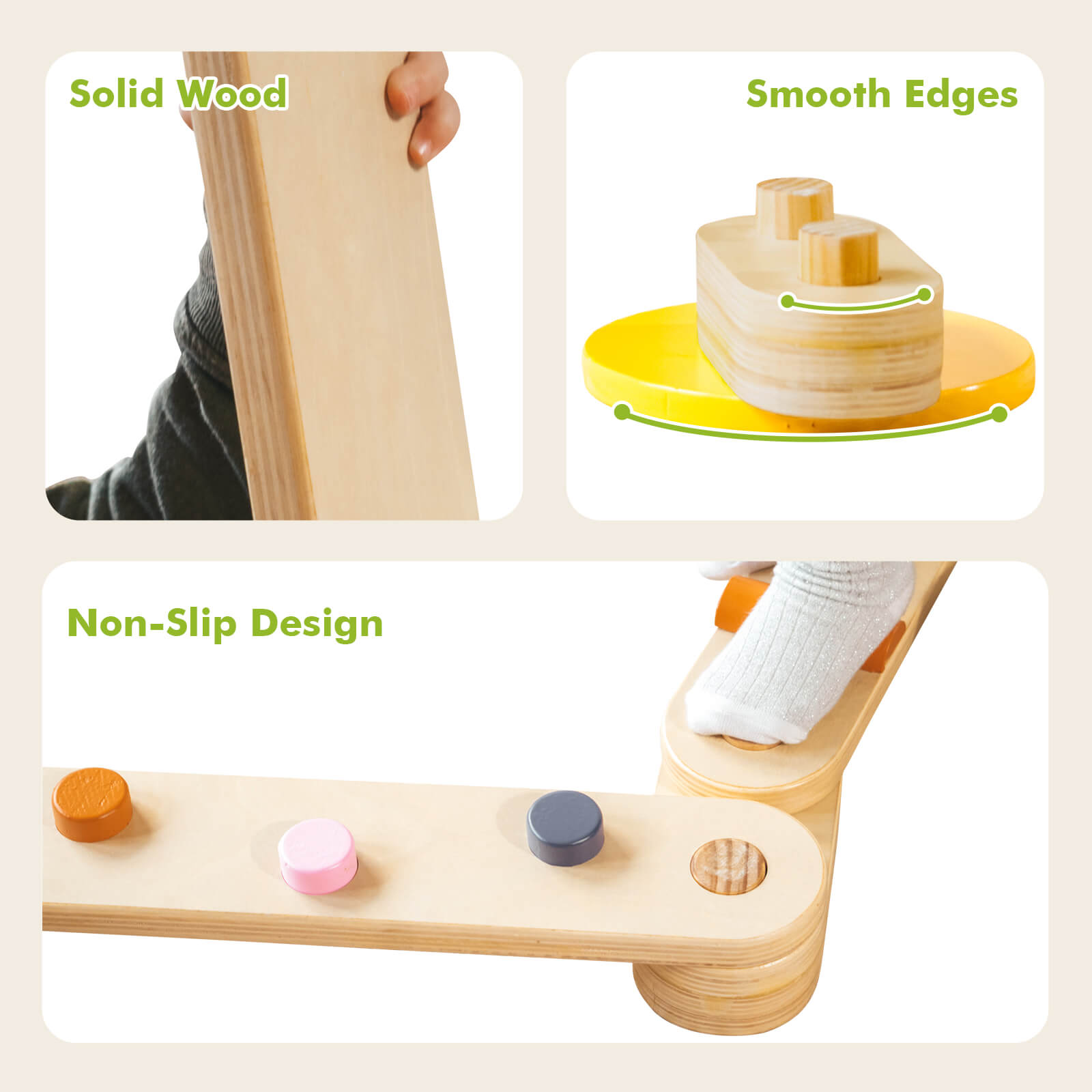 Wooden Balance Beam Stepping Stones for Kids