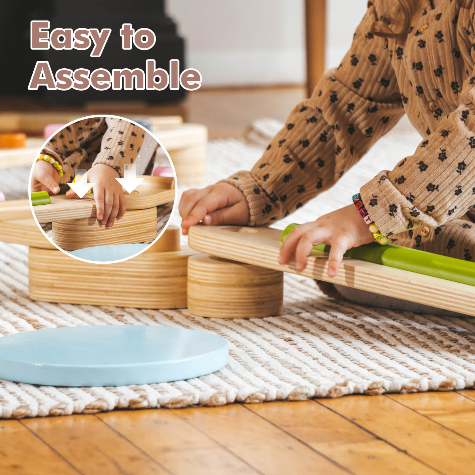 Wooden Balance Beam Stepping Stones for Kids