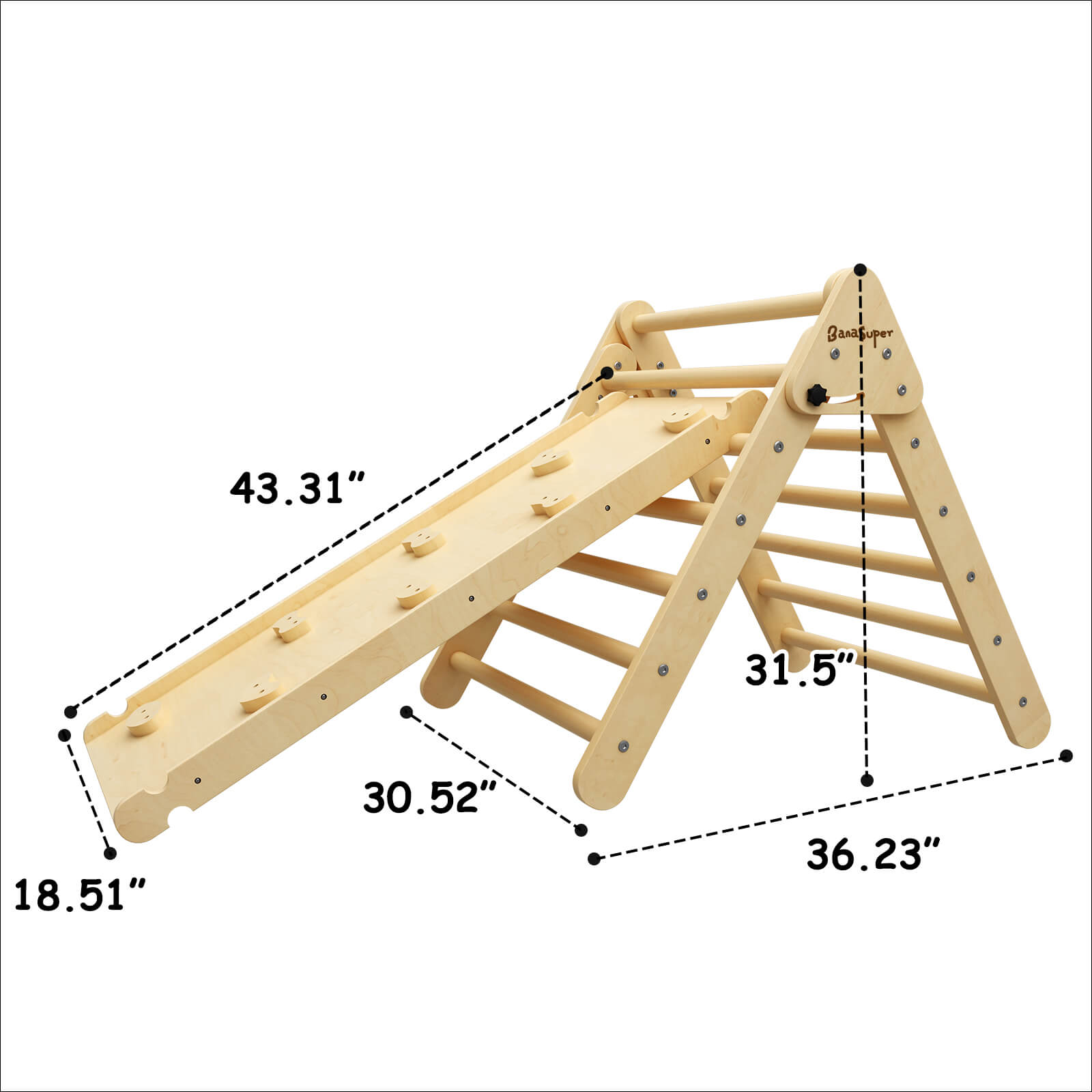 Échelle triangulaire d'escalade 2 en 1 avec rampe