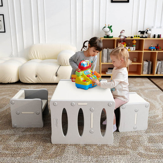 Kids Table and 2 Chairs Set Gray